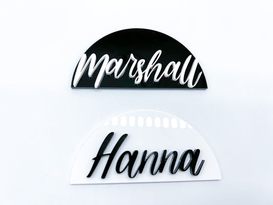 Monochrome Half Arch Name Place Setting