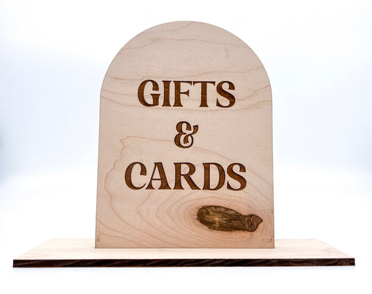 9X6" Gifts & Cards Wood Table Sitter