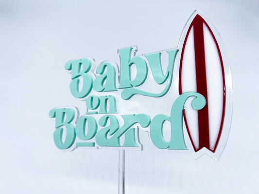 6" Baby on Board Double Layered Cake Topper