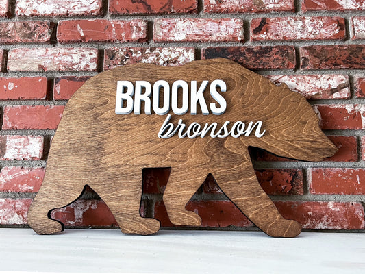 24" Wooden Personalized Bear