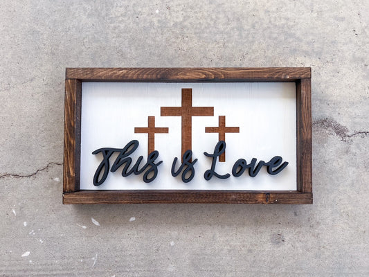 16 3/8x 8 7/8 This is Love 3D Wood Sign