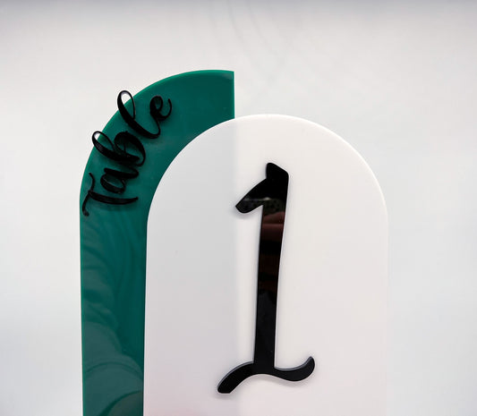 6" Double Arched Table Number